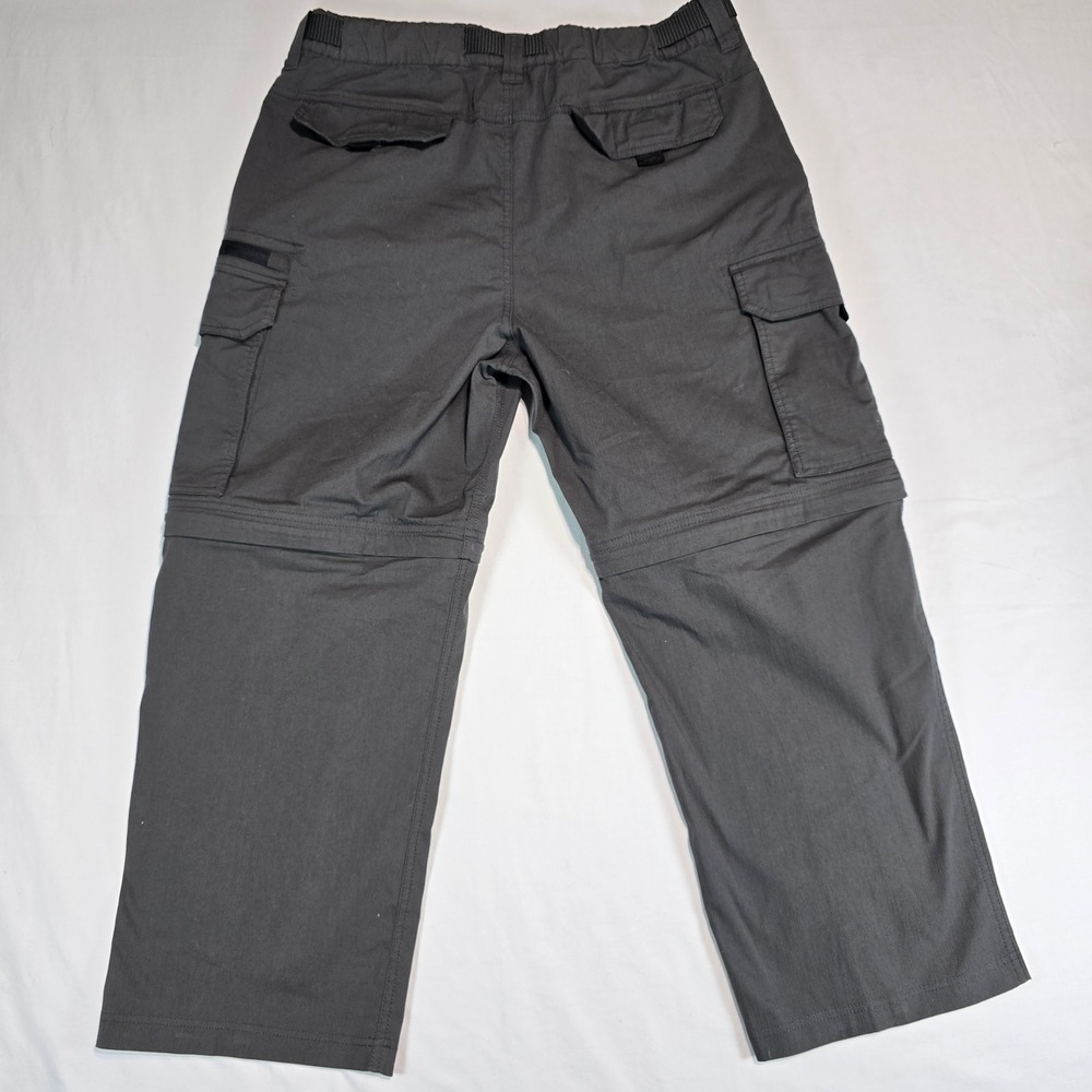 BC Clothing Mens Convertible Cargo Pants Gray Zip Off Hiking Shorts L 30 Stretch - Picture 16 of 16